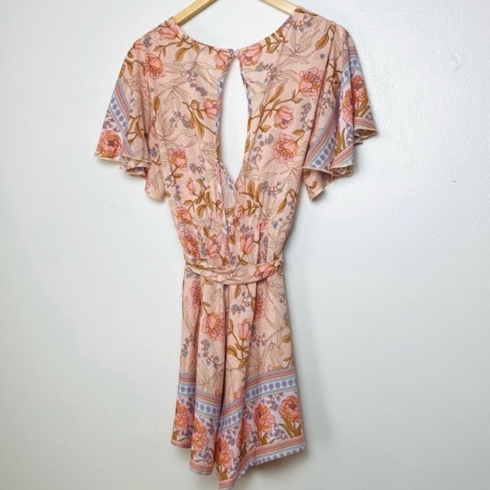 Shein Floral Multi Colors Rompers. Pink Blue Brown. Sz L. - Picture 2 of 16